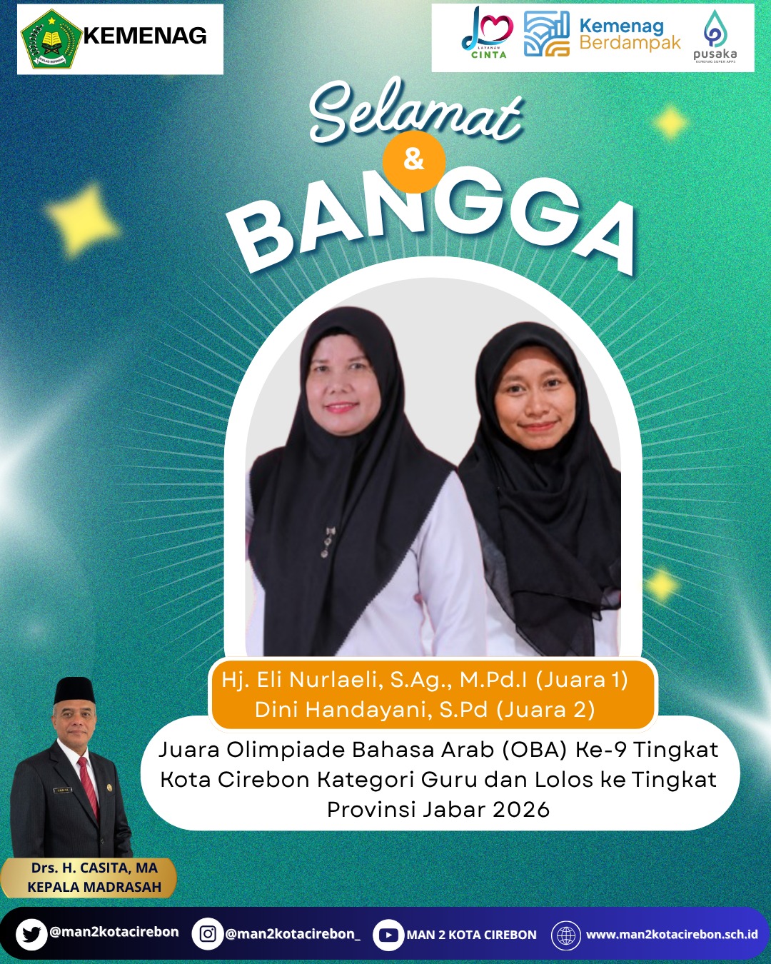 PERAIH JUARA OLIMPIADE BAHASA ARAB KE-9 KOTA CIREBON KATEGORI GURU